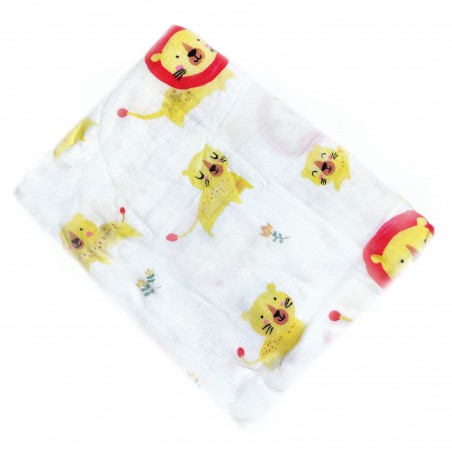 Leonardo The Lion Luxury Muslin Swaddle Baby Blanket