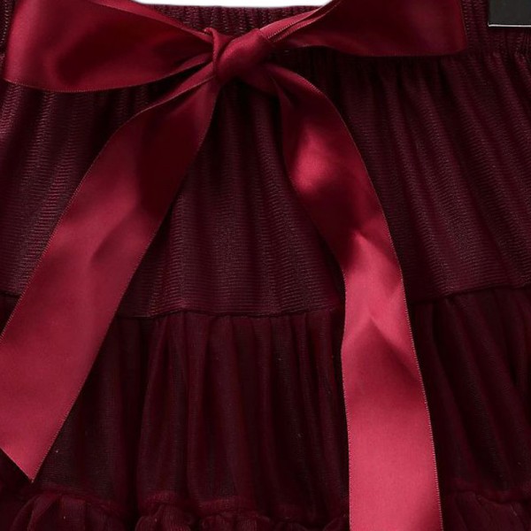 Margot Luxury Maroon Bow Tutu Skirt