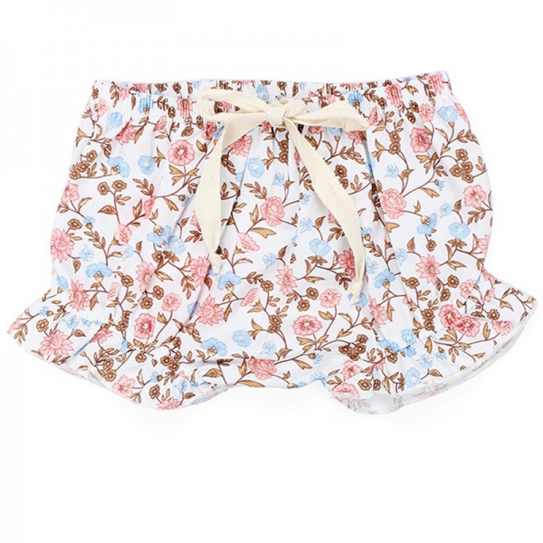 Gracie - White Floral Luxury Baby Bloomers