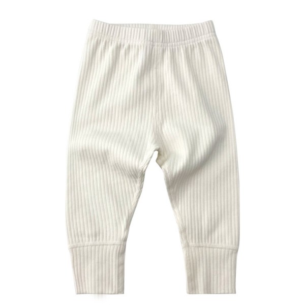 Celine - Luxury 100% Organic Cotton Ribbed White Baby Leggings