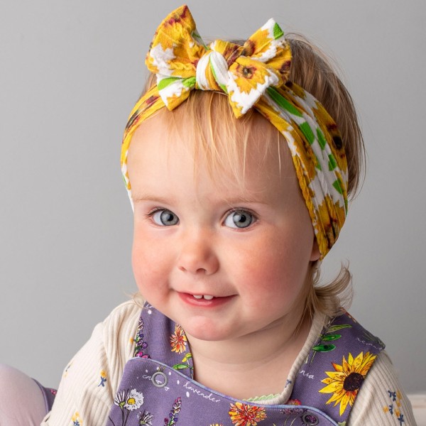 Navy Blue Floral Dainty Bow Headband – Sun & Lace