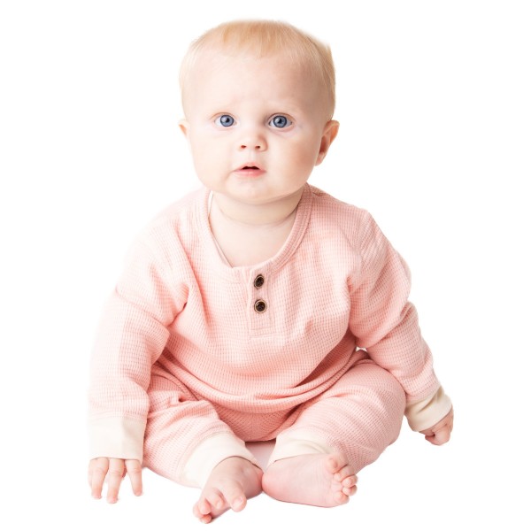 Mila - Luxury Pink Waffle Knit Baby...
